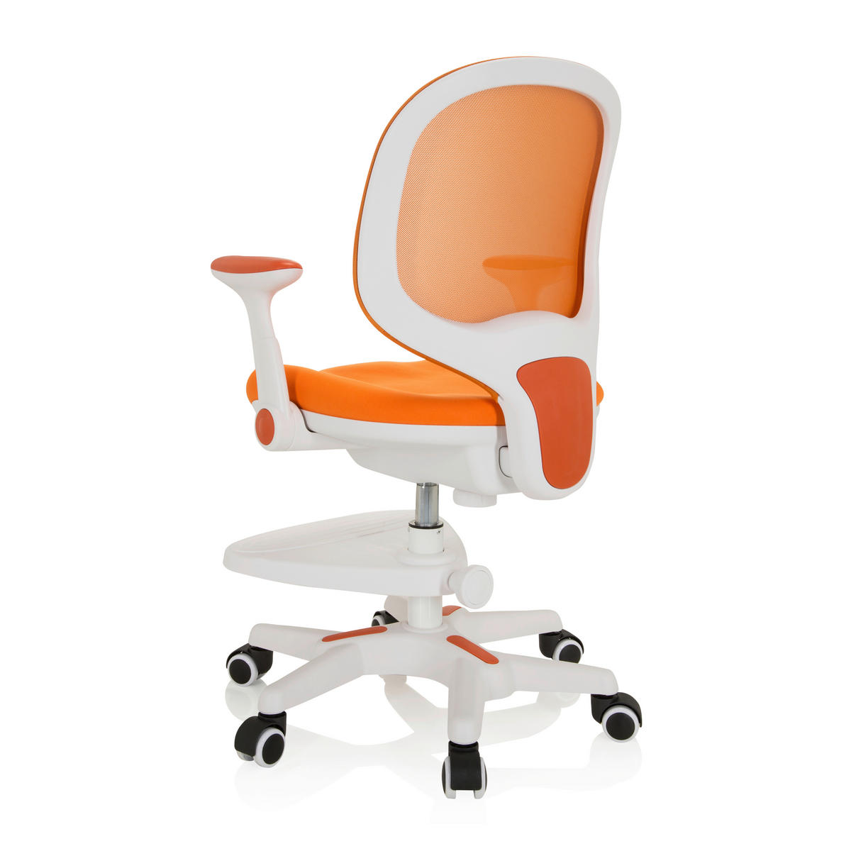 MLADINSKI VRTLJIVI STOL umetna masa, tekstil oranžna  - bela/oranžna, Moderno, umetna masa/tekstil (56/89 - 101/52cm) - MID.YOU