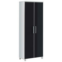 GARDEROBENSCHRANK Santina 71/193/37 cm  - Chromfarben/Weiss, Design, Glas/Holzwerkstoff (71/193/37cm) - Novel