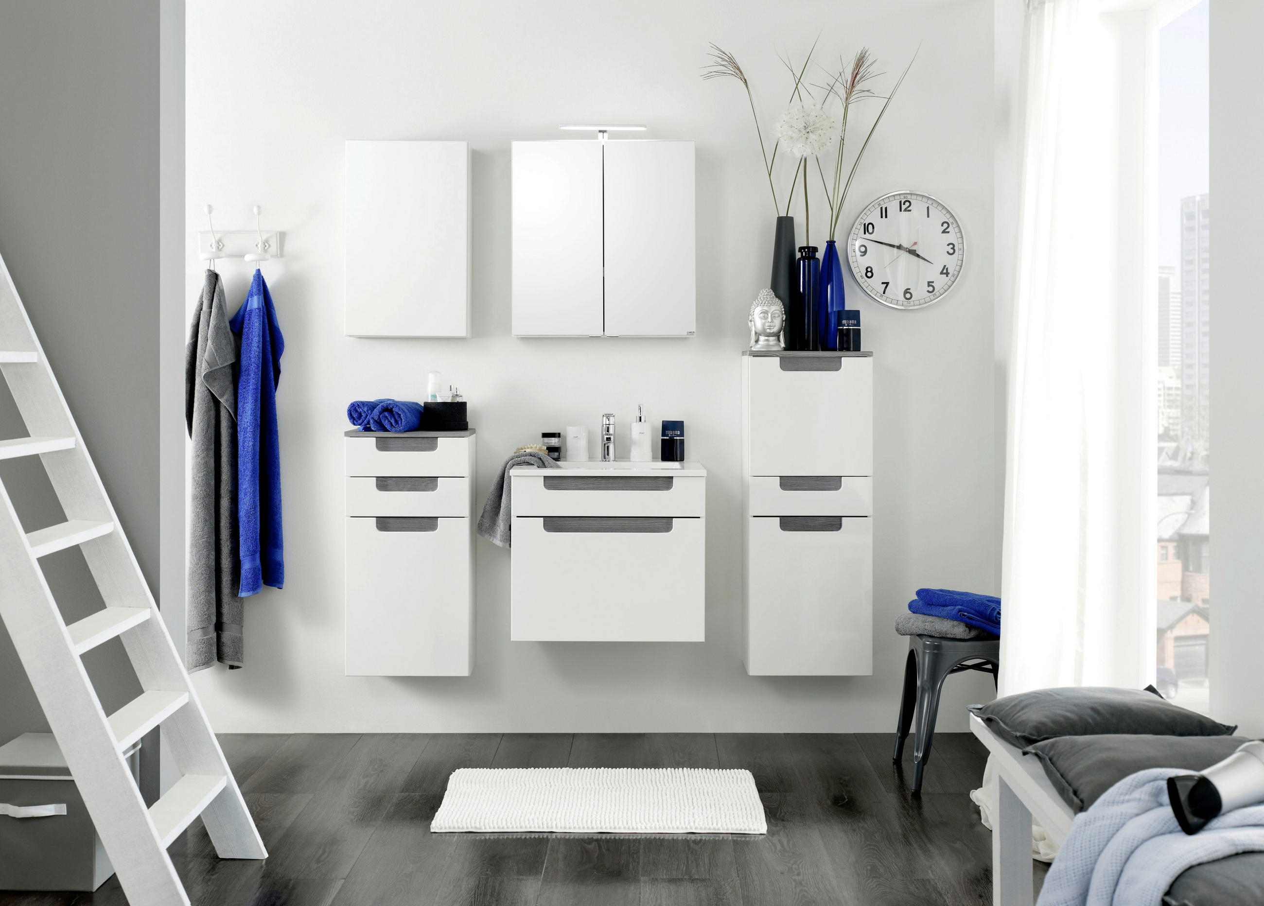 UNTERSCHRANK 40/105/27 cm - Weiß/Silbereichenfarben, MODERN, Holzwerkstoff (40/105/27cm) - Held