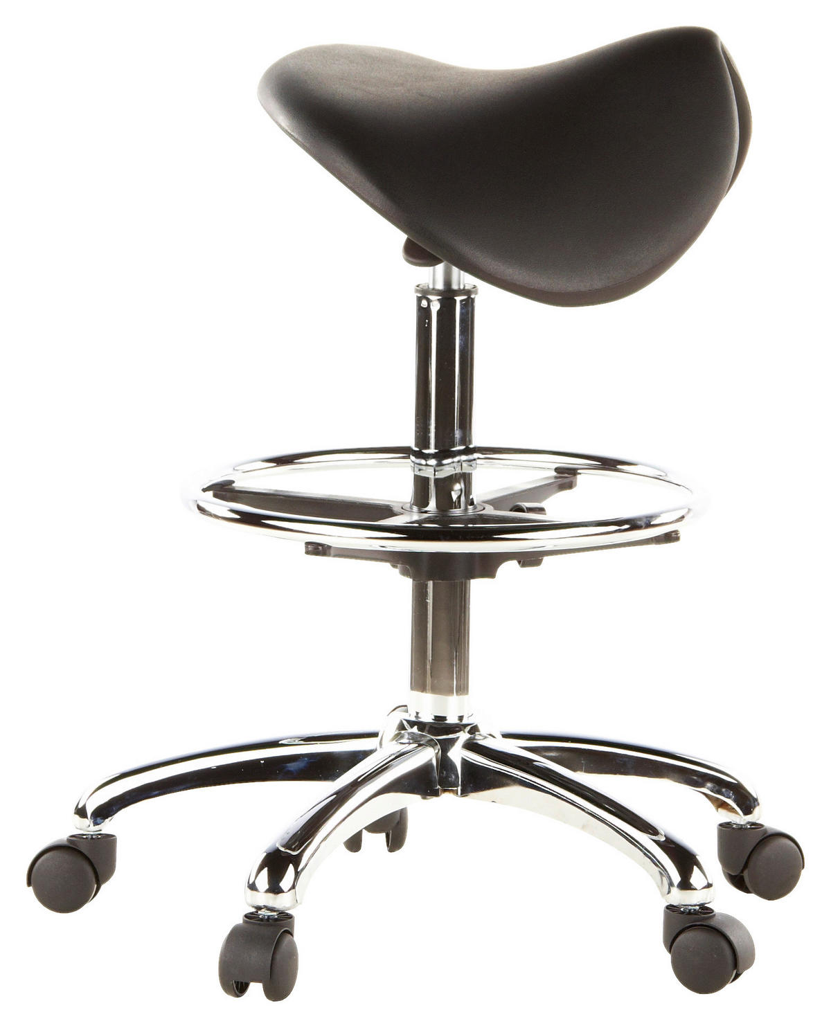 BÜROHOCKER 62/60/62 cm  - Chromfarben/Schwarz, MODERN, Kunststoff/Metall (62/60/62cm) - MID.YOU