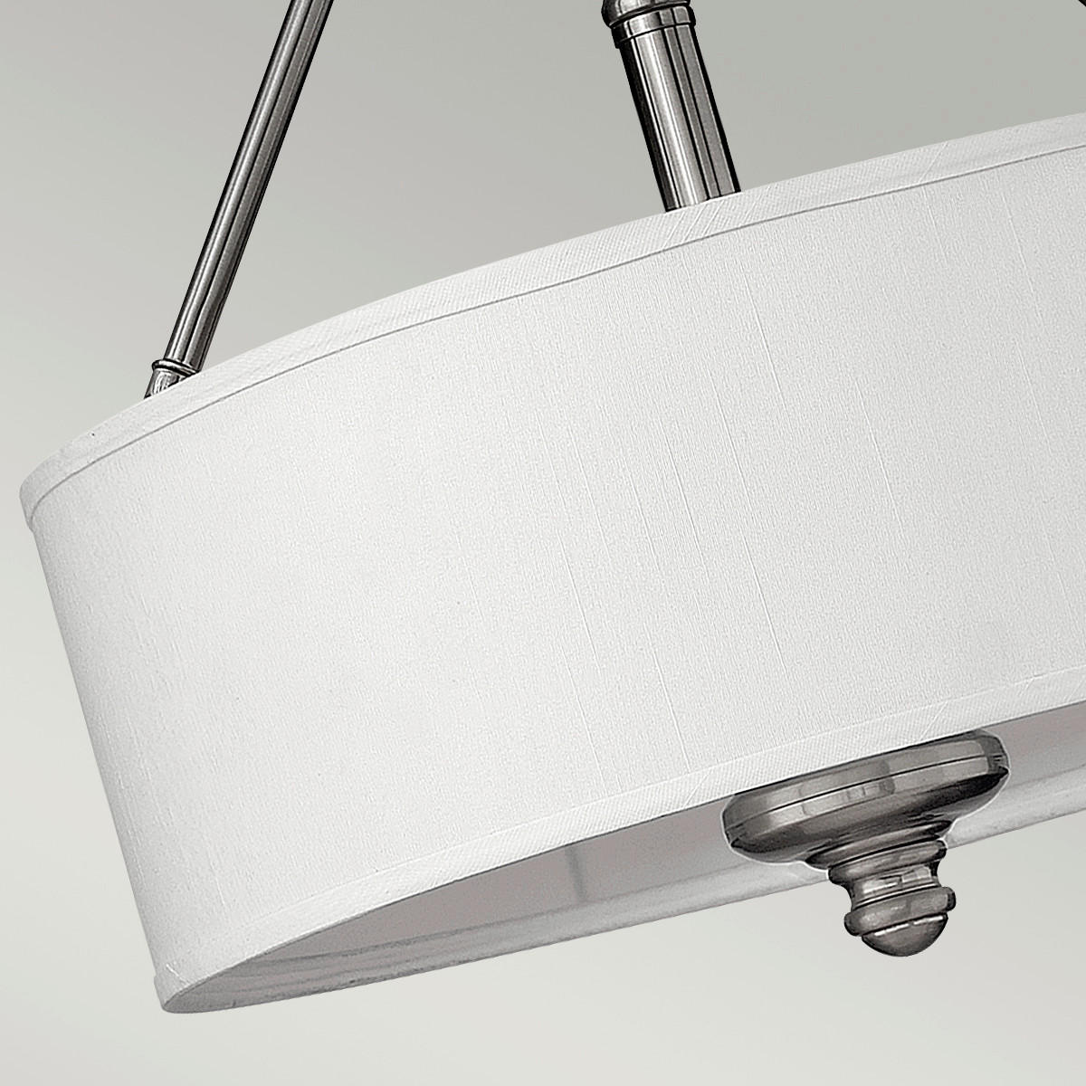 DECKENLEUCHTE  40.6/38.1 cm    - Nickelfarben, Lifestyle, Glas/Textil (40.6/38.1cm) - Elstead Lighting