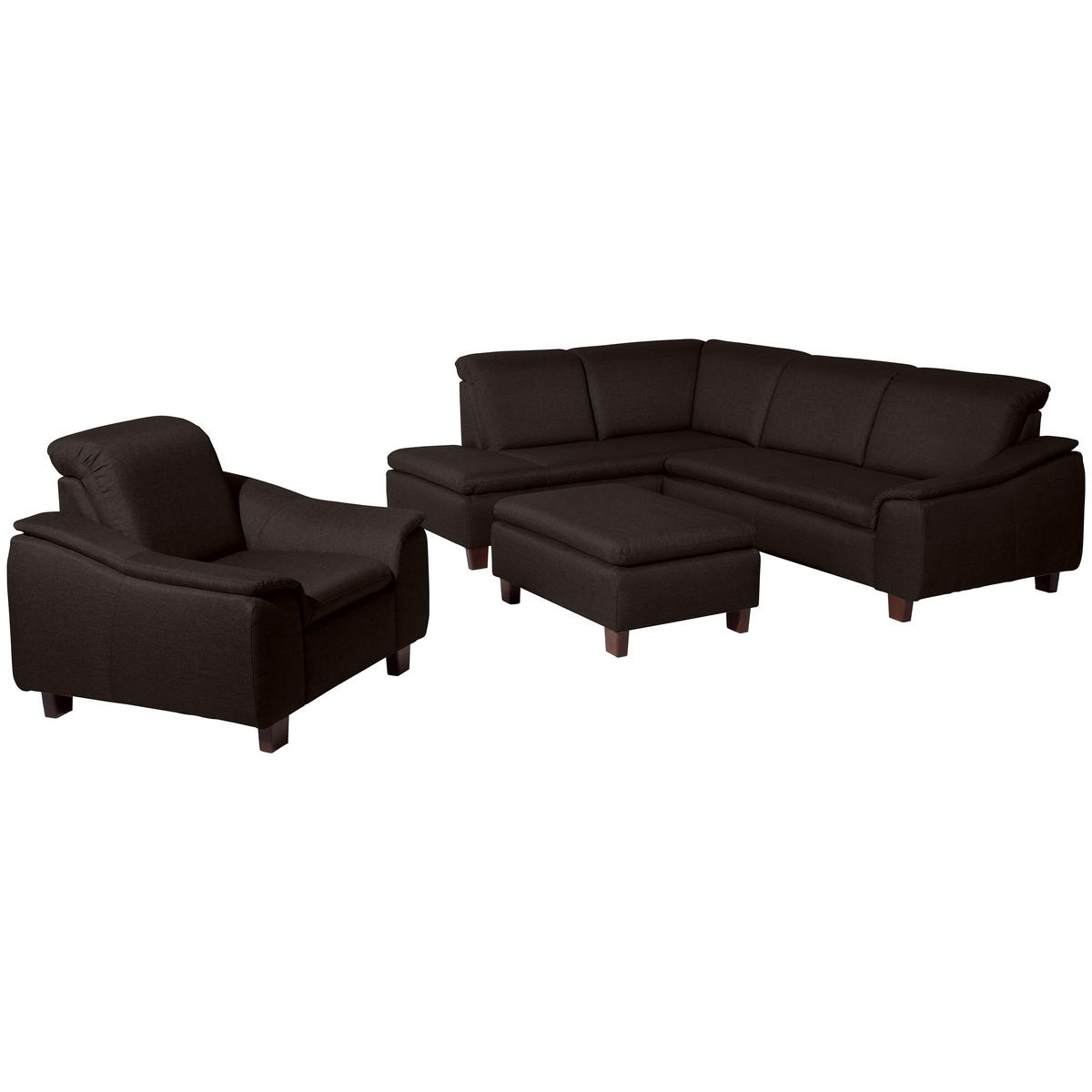 HOCKER Flachgewebe Dunkelbraun  - Dunkelbraun/Nussbaumfarben, Design, Holz/Textil (90/60/43cm) - Max Winzer