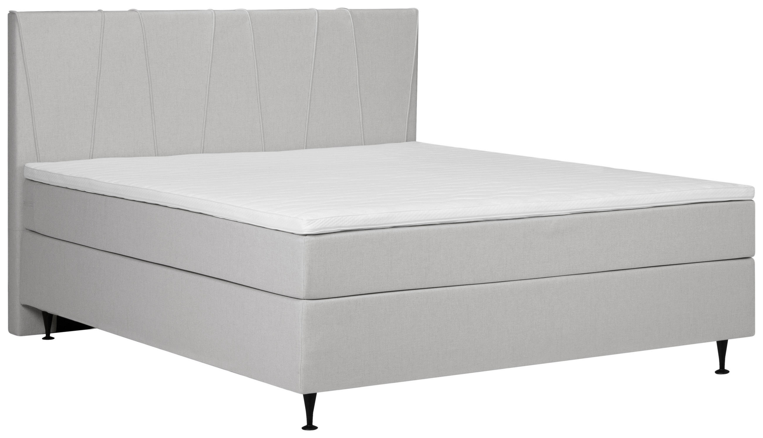 BOXSPRING-ÁGY 180/200 cm  sötétszürke  - fekete/sötétszürke, Modern, textil (180/200cm) - MID.YOU