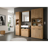 BADEZIMMER 4-teilig  in 171 cm  - Schwarz/Eiche Artisan, Trend, Glas/Holzwerkstoff (171cm) - MID.YOU