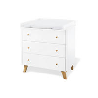 WICKELKOMMODE PINOLINO PAN Naturfarben, Weiß  - Eichefarben/Weiß, Design, Holz/Holzwerkstoff (100/100/56-78cm) - Pinolino