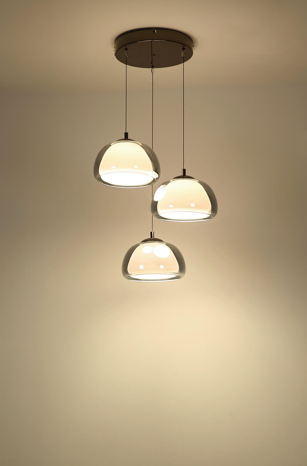 LED-HÄNGELEUCHTE 50/150 cm  - Transparent/Goldfarben, Design, Glas/Kunststoff (50/150cm) - Globo