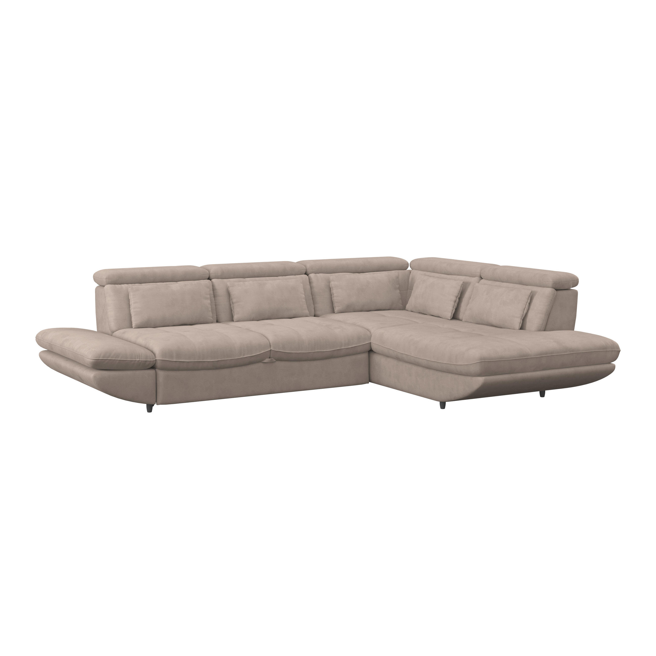 WOHNLANDSCHAFT in Webstoff Beige  - Beige/Schwarz, Modern, Kunststoff/Textil (233/311cm) - MID.YOU