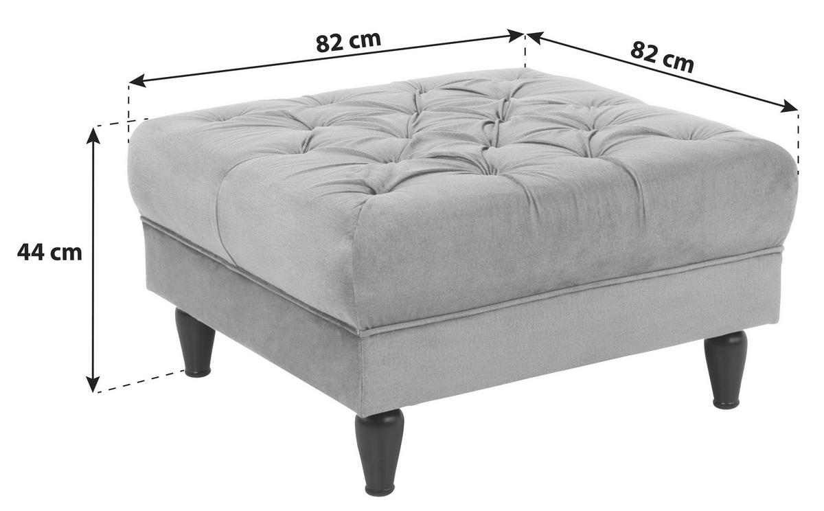 HOCKER in Textil Anthrazit  - Anthrazit/Schwarz, Design, Holz/Textil (82/44/82cm) - MID.YOU