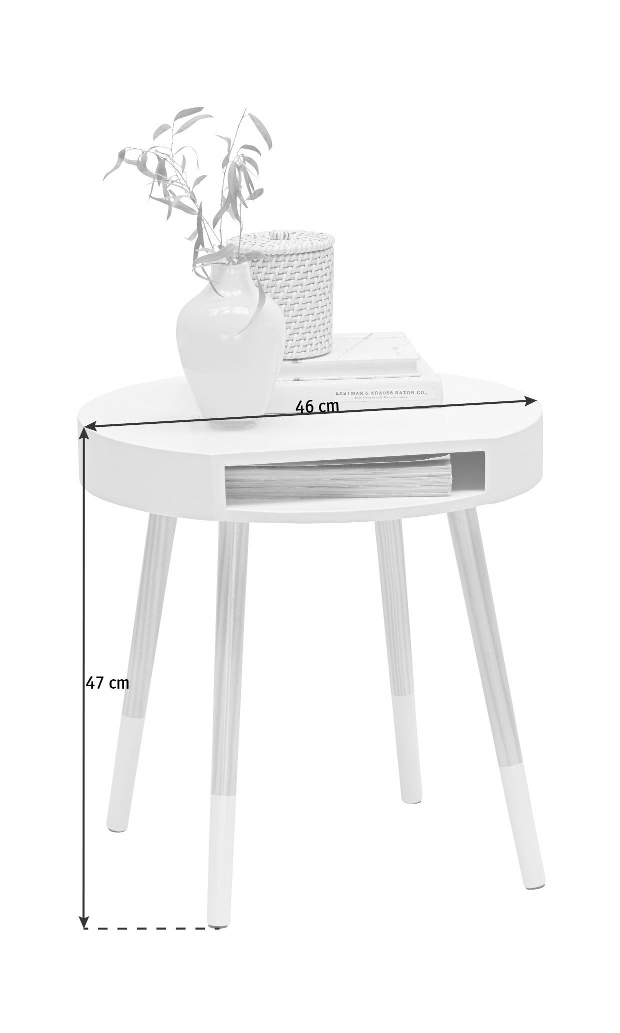 POMOĆNI STOLIĆ bijela, boje bora drvo, drvni materijal - boje bora/bijela, Design, drvni materijal/drvo (46/47cm) - Carryhome