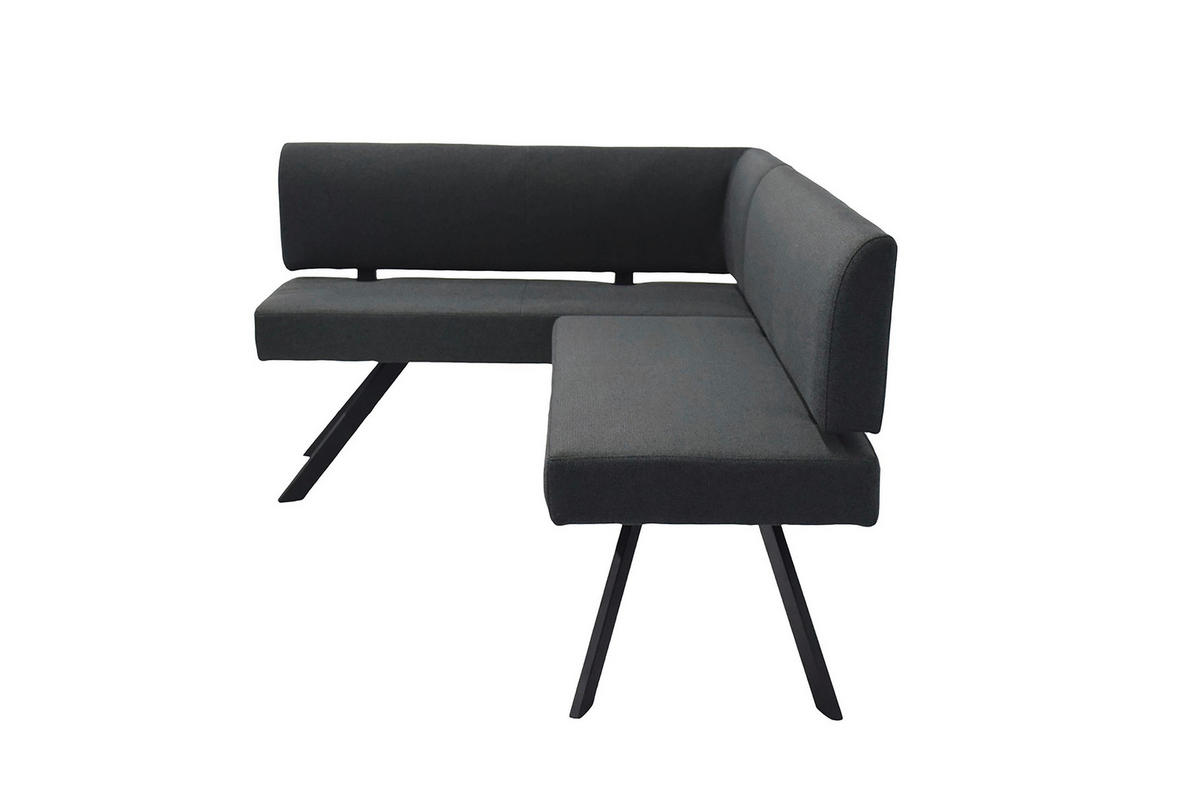 ECKBANK 85/182 cm Dunkelgrau   - Dunkelgrau/Schwarz, MODERN, Textil/Metall (85/182cm) - MID.YOU