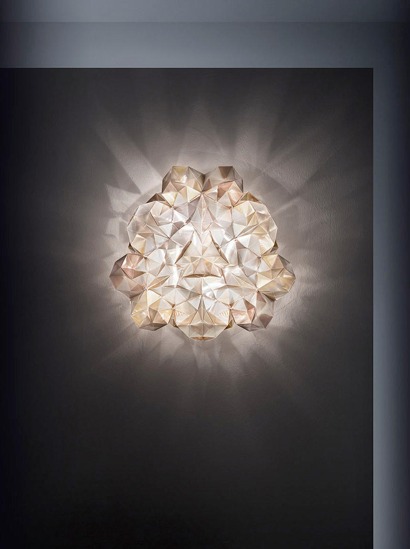 Thumbnail - Slamp Deckenleuchte Drusa, Gold, Bernstein, Kunststoff, Dekodiamanten,Dekodiamanten, rund,rund, 60x20x60 cm, Handmade Qu...