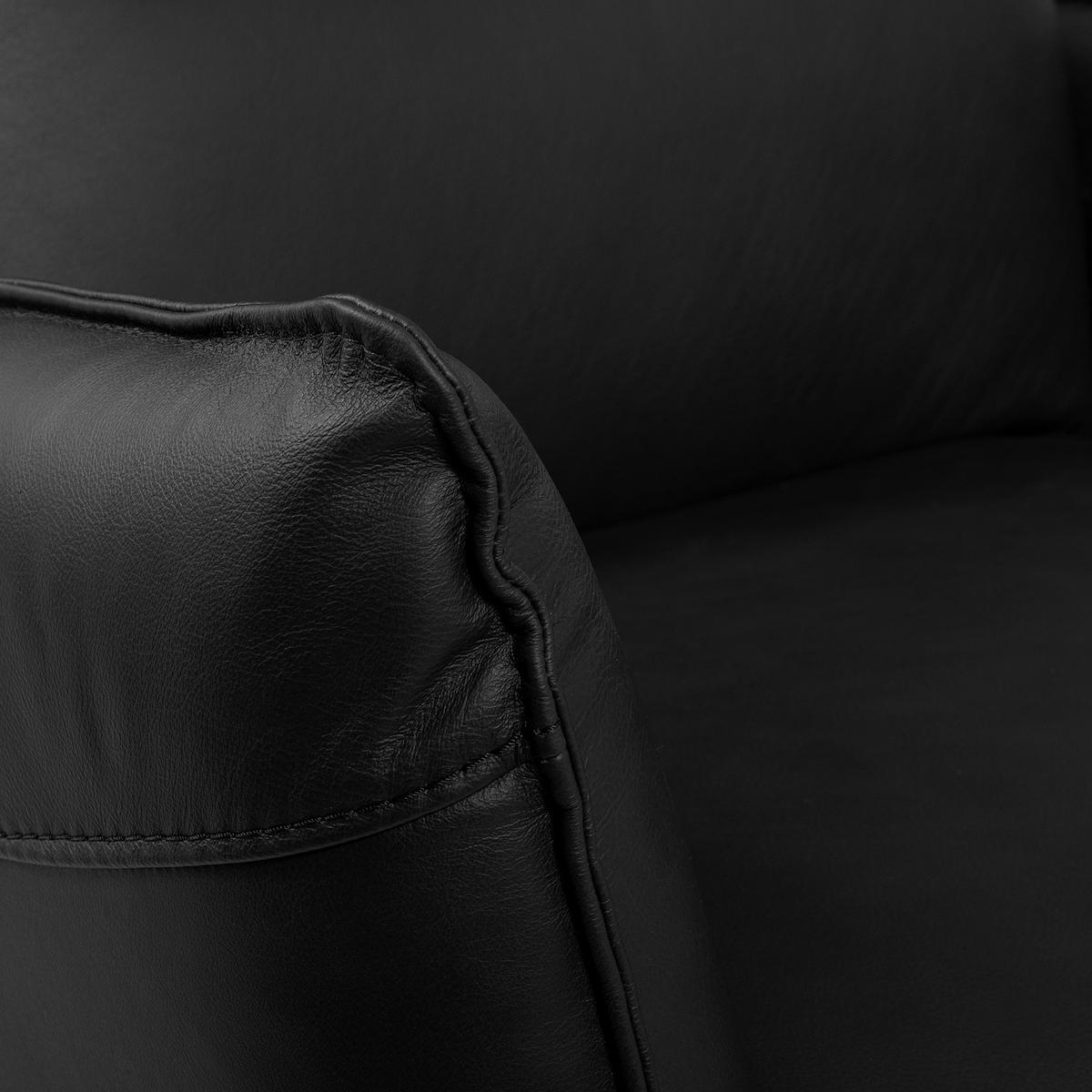 RELAXSESSEL in Leder Schwarz  - Schwarz, Design, Leder/Metall (77/107/88cm) - Livetastic