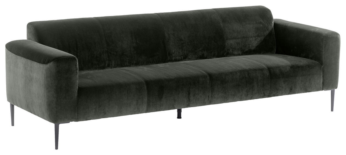TROJMIESTNA POHOVKA, textil, tmavozelená - čierna/tmavozelená, Modern, kov/textil (250/76/86cm) - W.Schillig