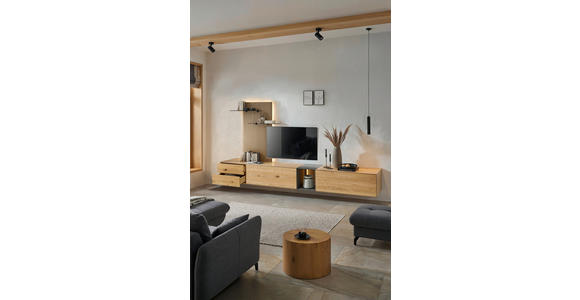 WOHNWAND  in Anthrazit, Eichefarben  342/160/50 cm  - Eichefarben/Anthrazit, Design, Glas/Holz (342/160/50cm) - Dieter Knoll