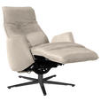 RELAXSESSEL in Leder Creme  - Anthrazit/Creme, Design, Leder/Metall (71/114/84cm) - Ambiente