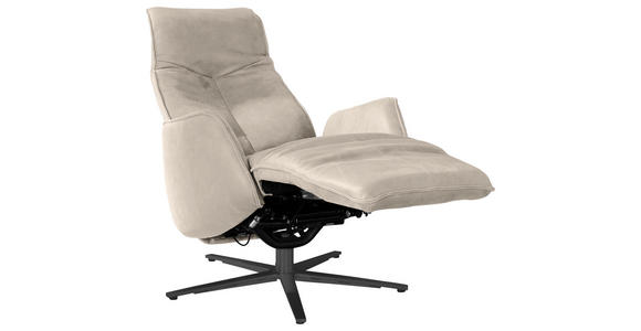 RELAXSESSEL in Leder Creme - Anthrazit/Creme, Design, Leder/Metall (71/114/84cm) - Johann Jakob