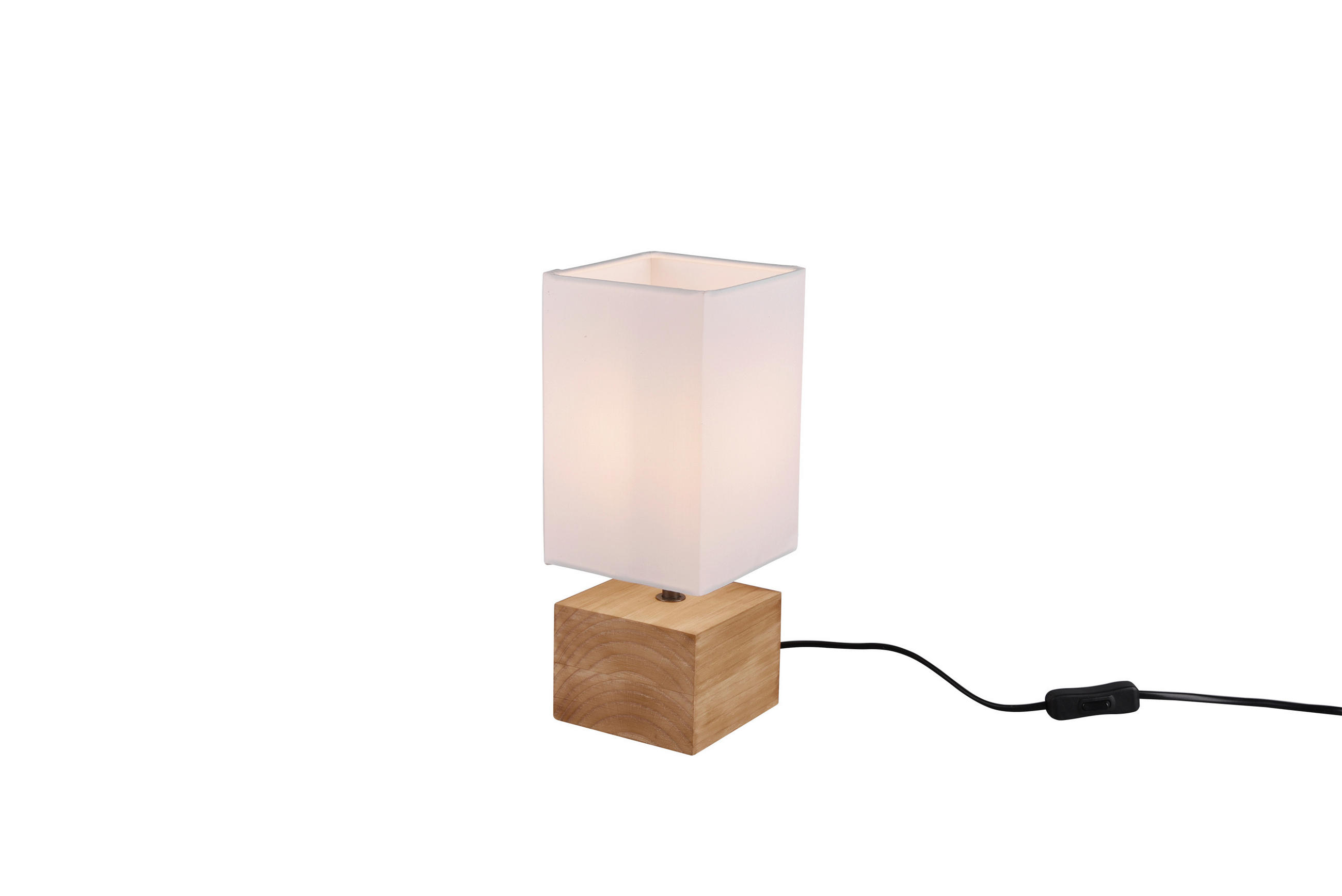 NAMIZNA SVETILKA Woody 12/12/30 cm - bela, Natur, tekstil/les (12/12/30cm)