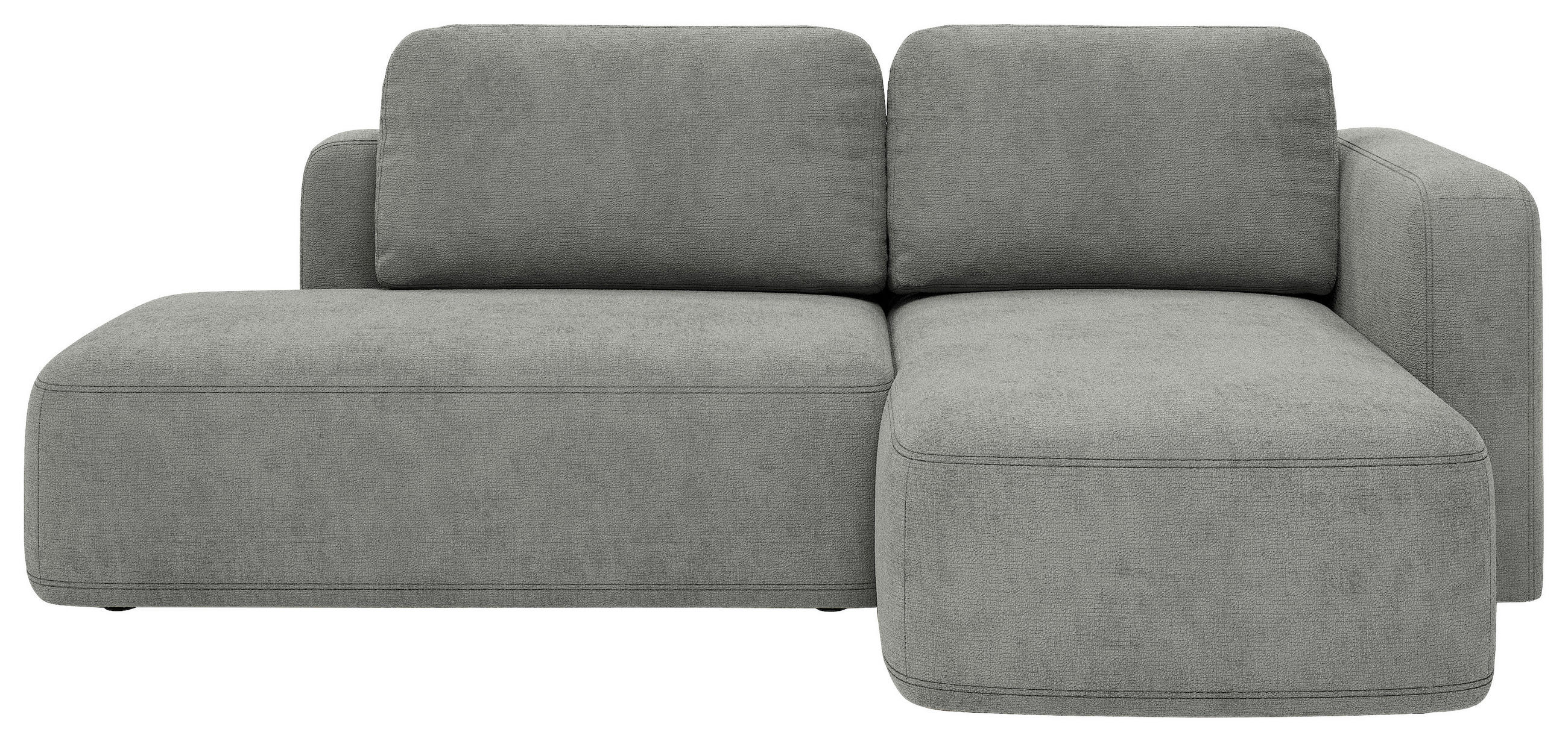 ECKSOFA Greige Chenille Rückenkissen, Bettkasten, Schlaffunktion, Rücken echt, Liegefläche im Originalstoff  - Greige/Schwarz, KONVENTIONELL, Kunststoff/Textil (244/160cm) - Milino
