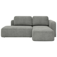 ECKSOFA Greige Chenille Rückenkissen, Bettkasten, Schlaffunktion, Rücken echt, Liegefläche im Originalstoff  - Greige/Schwarz, KONVENTIONELL, Kunststoff/Textil (244/160cm) - Milino