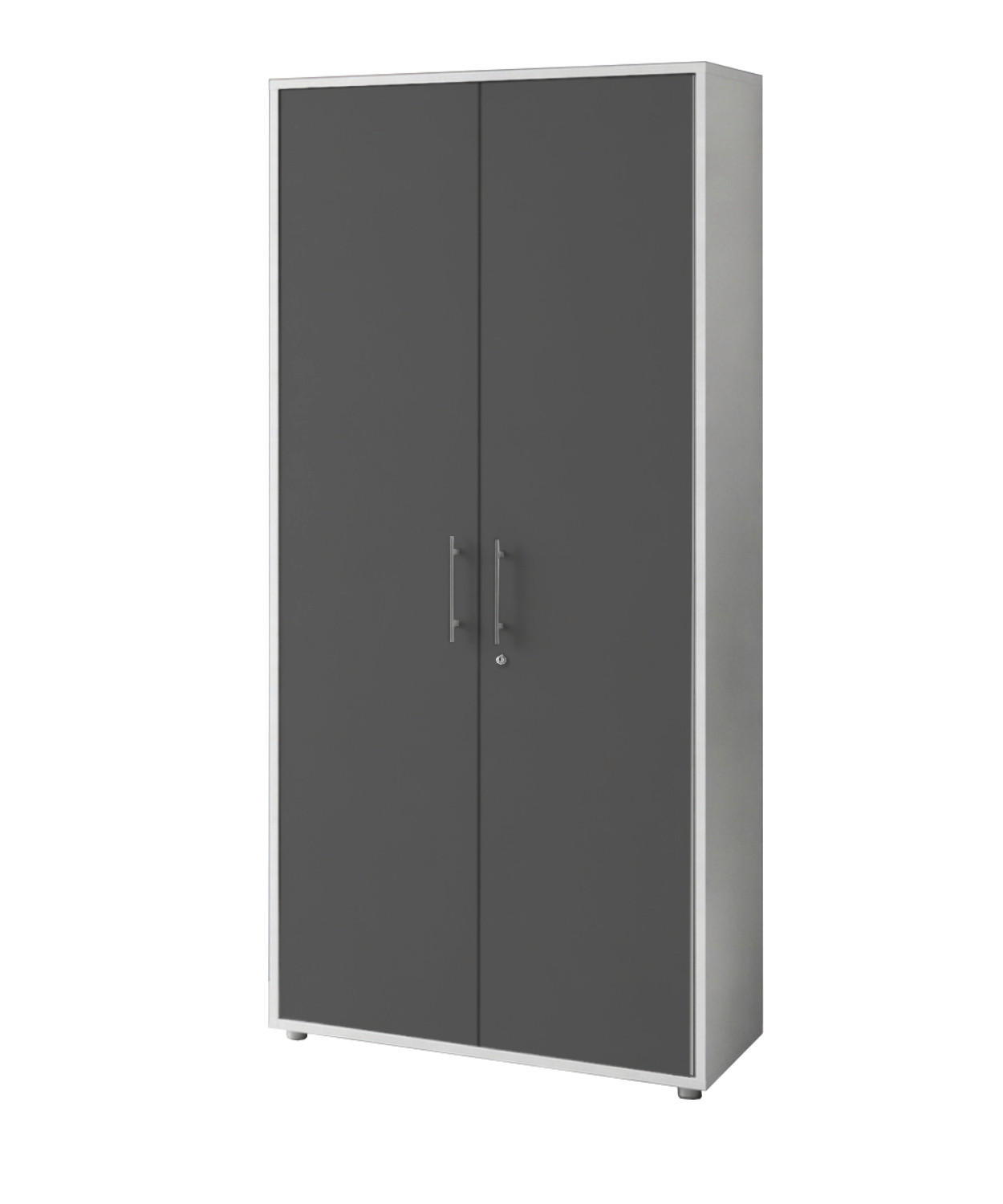 AKTENSCHRANK Anthrazit, Weiß  - Anthrazit/Weiß, MODERN, Holzwerkstoff (84,4/185,6/33cm) - MID.YOU