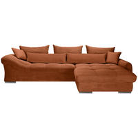 ECKSOFA Rostfarben Cord  - Chromfarben/Rostfarben, KONVENTIONELL, Textil/Metall (335/225cm) - Carryhome
