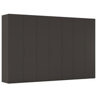 DREHTÜRENSCHRANK 350/235/61 cm,  in Graphitfarben, 7-türig  - Graphitfarben, Basics, Holzwerkstoff/Metall (350/235/61cm) - Novel