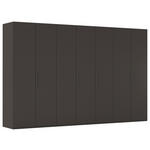 DREHTÜRENSCHRANK 350/235/61 cm,  in Graphitfarben, 7-türig  - Graphitfarben, Basics, Holzwerkstoff/Metall (350/235/61cm) - Novel