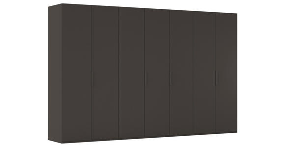 DREHTÜRENSCHRANK 350/235/61 cm,  in Graphitfarben, 7-türig  - Graphitfarben, Basics, Holzwerkstoff/Metall (350/235/61cm) - Novel