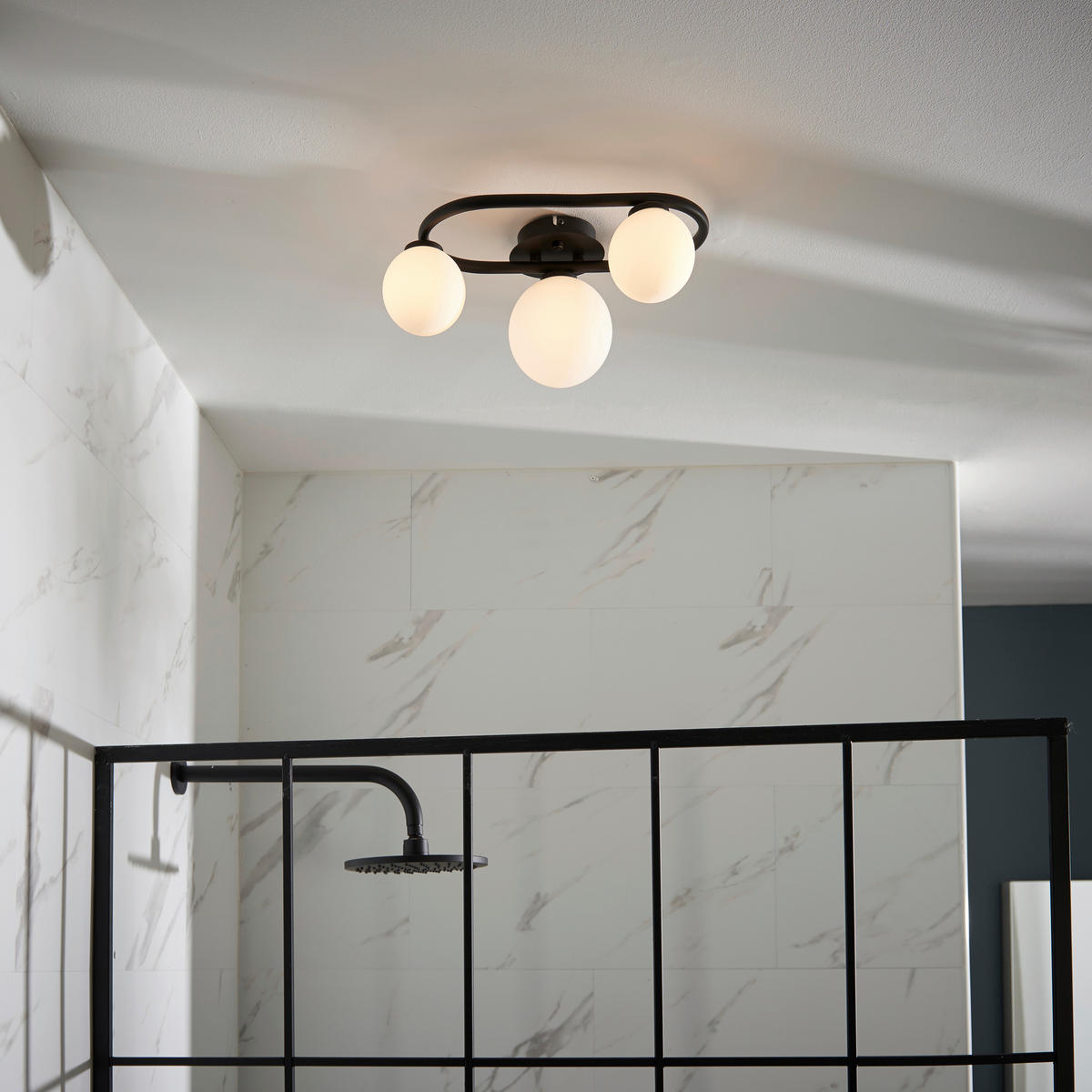 BADEZIMMER-DECKENLEUCHTE Pulsa 35.9/17.5/25.2 cm   - Chromfarben/Opal, Basics, Glas (35.9/17.5/25.2cm) - ENDON