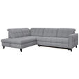 ECKSOFA in Webstoff Grau  216/297 cm  - Schwarz/Grau, Design, Holz/Textil (216/297cm) - Xora