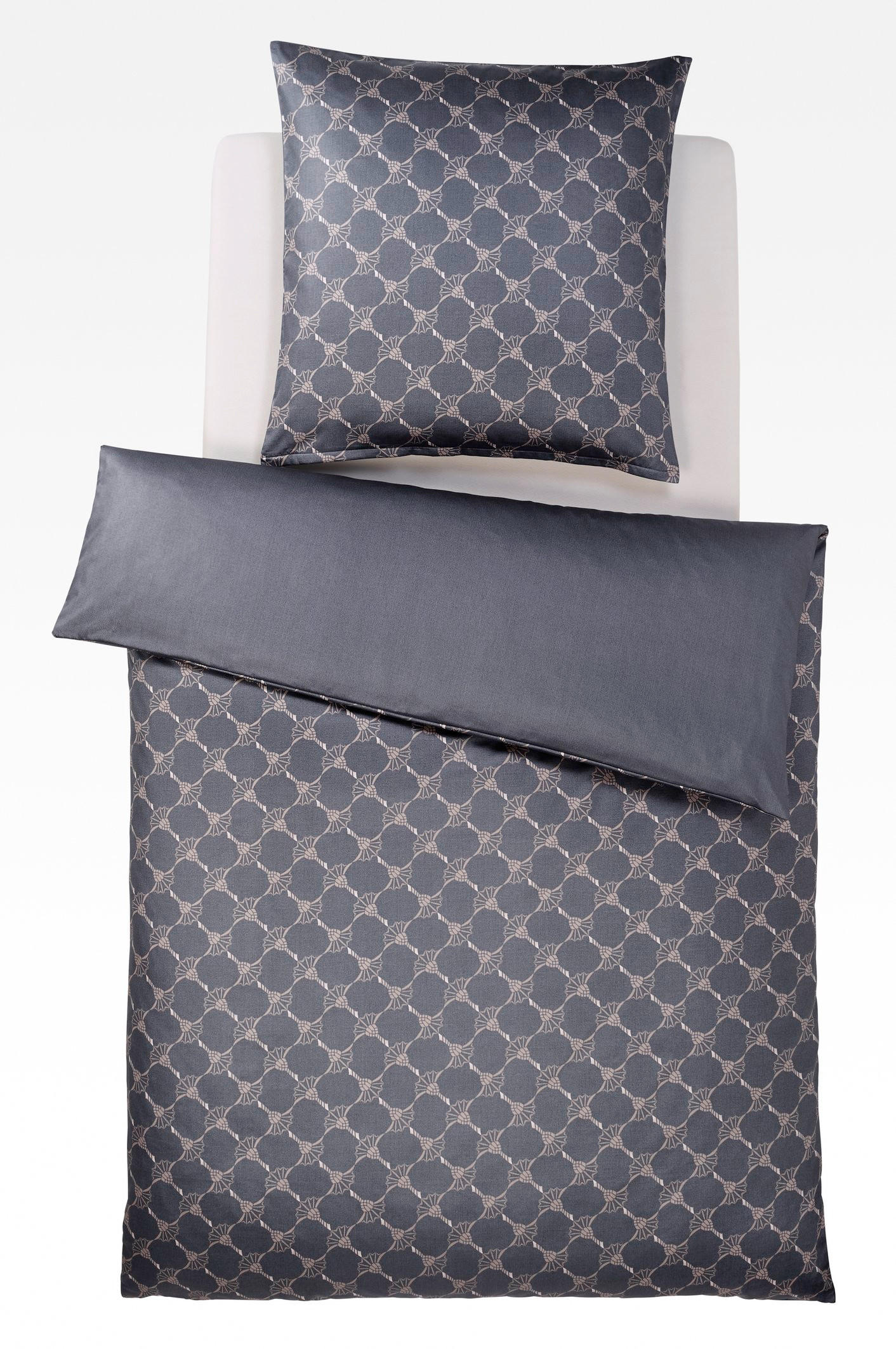 WENDEBETTWÄSCHE Cornflower Gradiant Makosatin 135/200 cm  - Grau, Basics, Textil (135/200cm) - Joop!