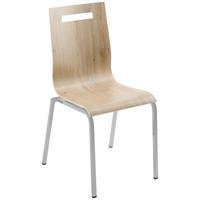 BESUCHERSTUHL  in Eichefarben  - Eichefarben/Silberfarben, Basics, Holz/Metall (48/87/55cm) - MID.YOU