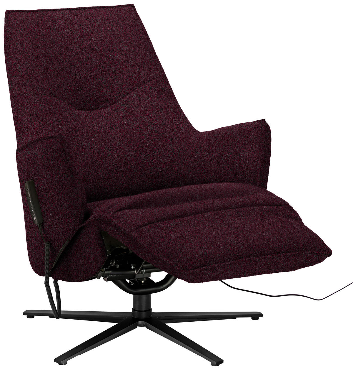 RELAXSESSEL in Textil Bordeaux  - Bordeaux/Anthrazit, Design, Textil/Metall (70/112/85cm) - Himolla Komfortklass