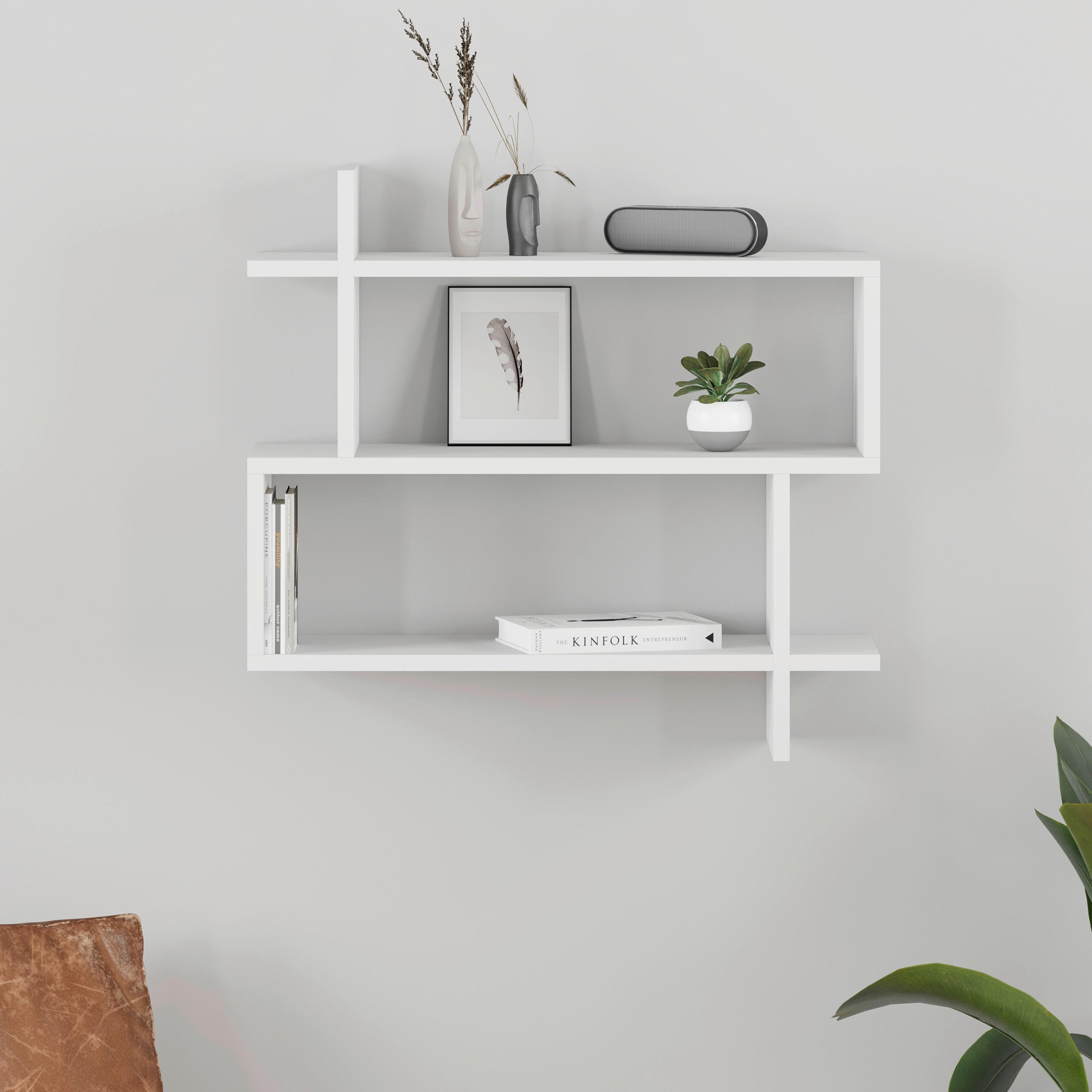 WANDBOARD in 70/65/22 cm Weiss  - Weiss, Design, Holzwerkstoff (70/65/22cm) - Livetastic