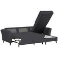 ECKSOFA in Velours Schwarz  - Schwarz, KONVENTIONELL, Holz/Textil (244/159cm) - Carryhome