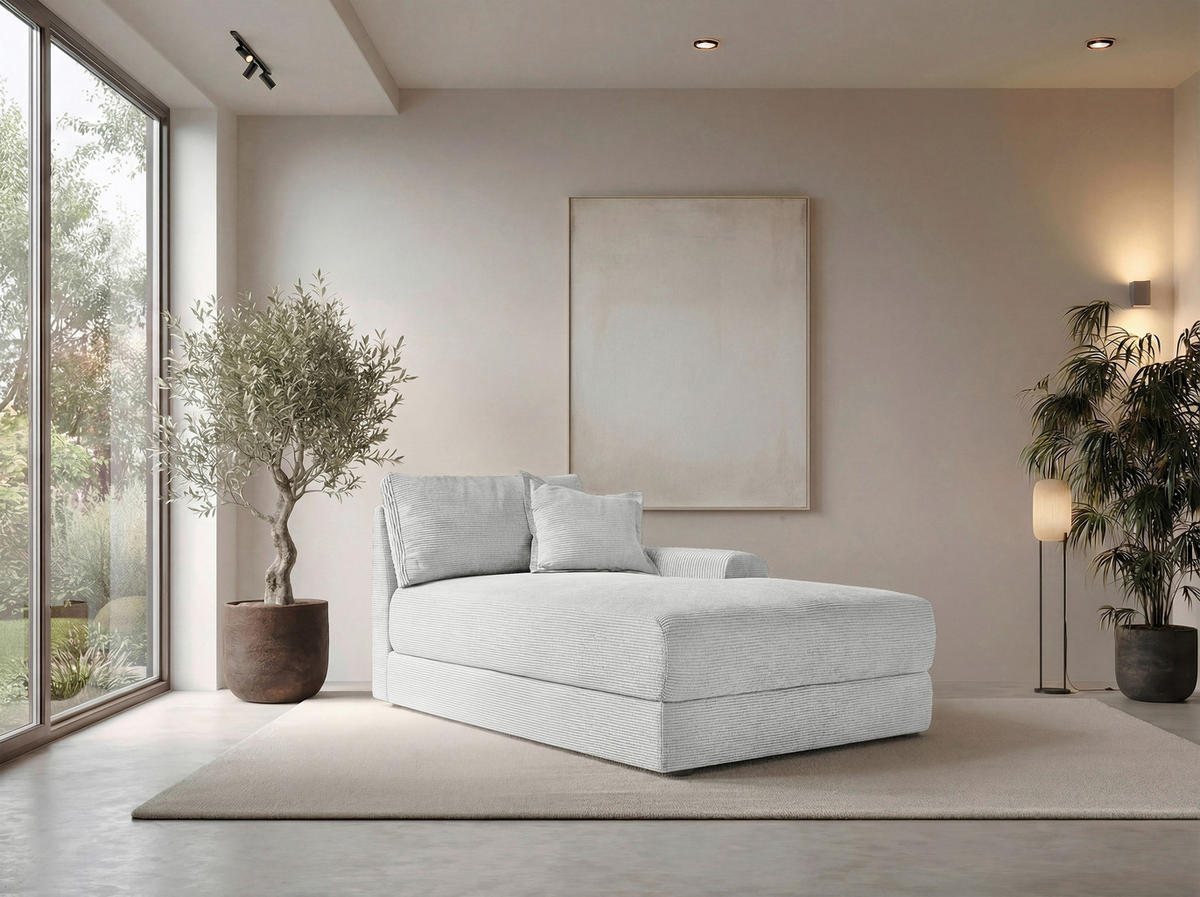 BIGSOFA Cord Perlmutt  - Perlmutt/Schwarz, MODERN, Kunststoff/Textil (117/93/190cm) - Carryhome