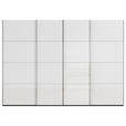 SCHWEBETÜRENSCHRANK 316/235/68 cm 4-türig Graphitfarben, Weiß  - Chromfarben/Graphitfarben, Design, Glas/Holzwerkstoff (316/235/68cm) - Novel