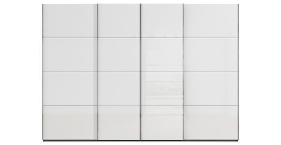 SCHWEBETÜRENSCHRANK 316/235/68 cm 4-türig Graphitfarben, Weiß  - Chromfarben/Graphitfarben, Design, Glas/Holzwerkstoff (316/235/68cm) - Novel
