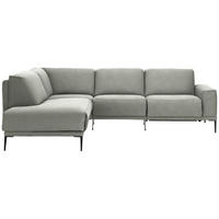 ECKSOFA in Flachgewebe Beige  - Beige/Schwarz, Design, Textil/Metall (210/260cm) - Johann Jakob