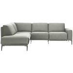 ECKSOFA in Flachgewebe Beige  210/260 cm  - Beige/Schwarz, Design, Textil/Metall (210/260cm) - Johann Jakob