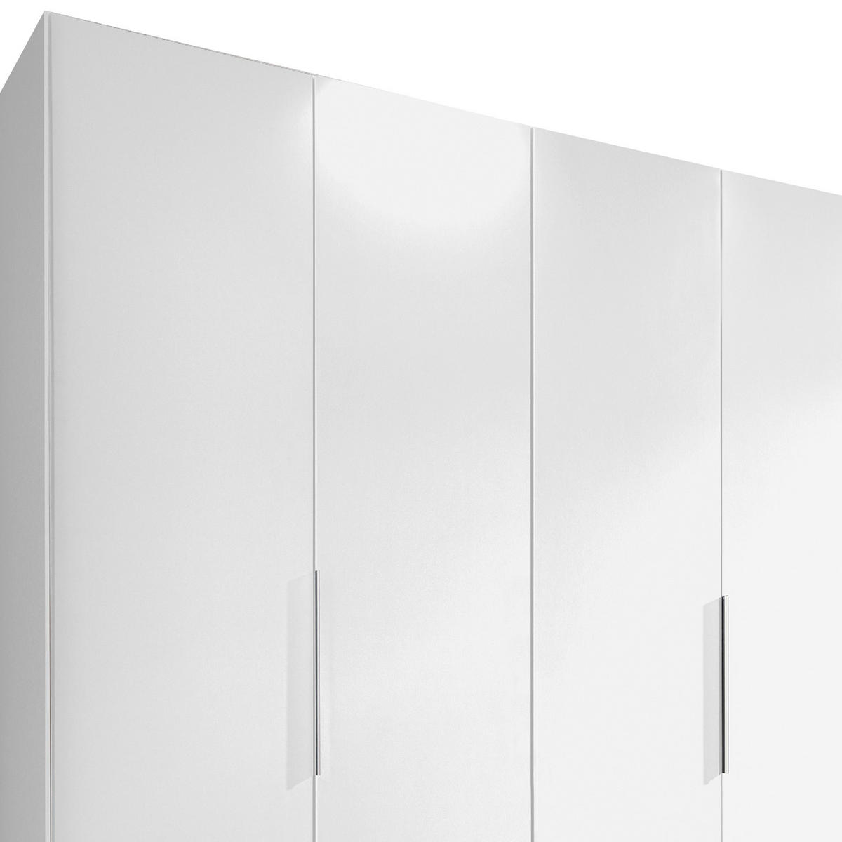 DREHTÜRENSCHRANK 300/216/58 cm 6-türig Weiß  - Chromfarben/Weiß, MODERN, Holzwerkstoff/Metall (300/216/58cm) - MID.YOU