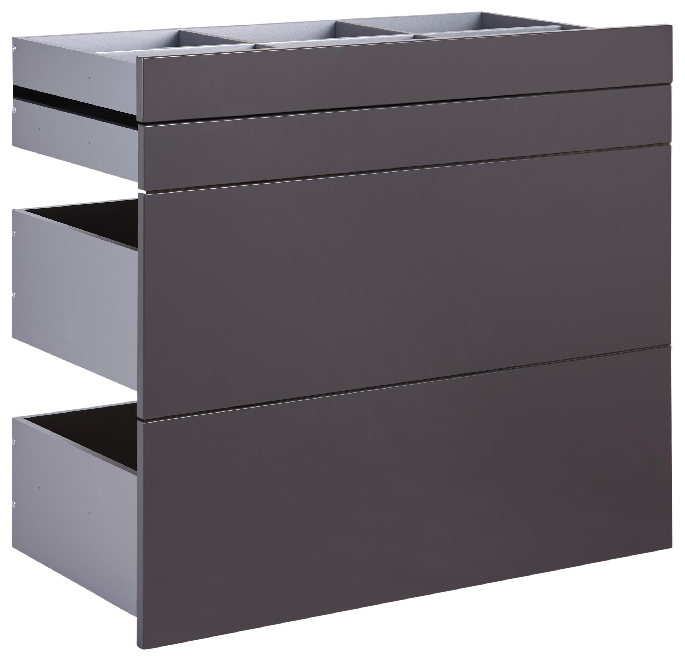 Set De Sertare 90,9/82/46,8 cm   - antracit lucios intens, Konventionell, material pe bază de lemn (90,9/82/46,8cm) - Hom`in