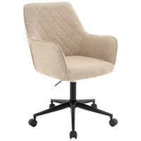 DREHSTUHL Struktur Naturfarben, Schwarz, Beige  - Beige/Schwarz, Design, Textil/Metall (59,5/89-101/64cm) - Xora