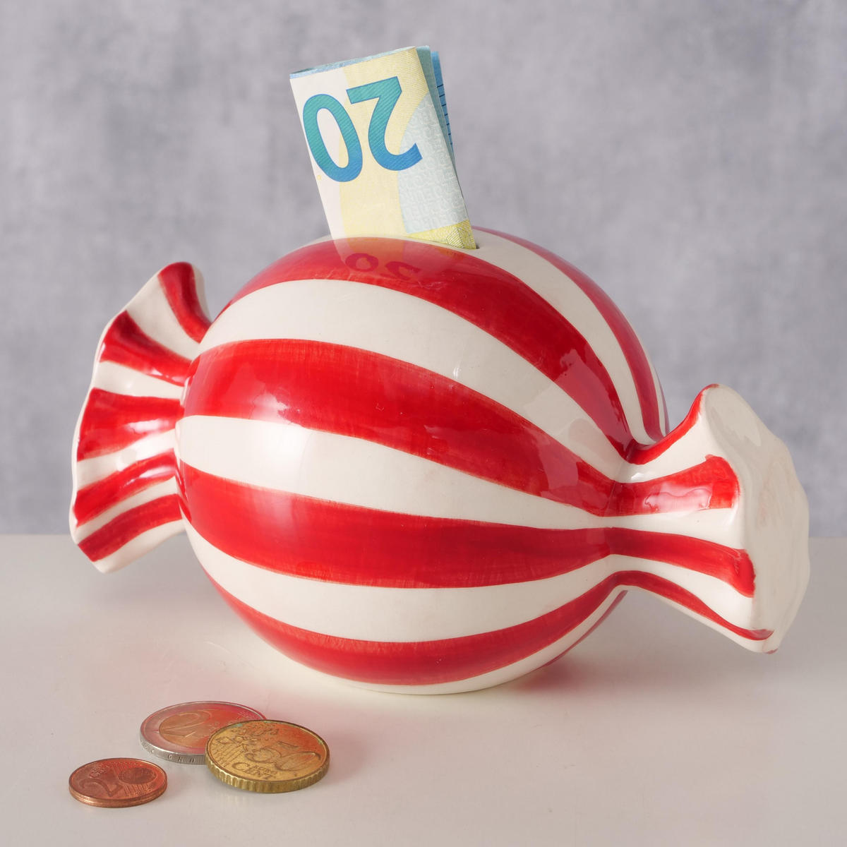 SPARDOSE - Rot/Weiß, Basics, Keramik (16/11/10cm) - Boltze Home