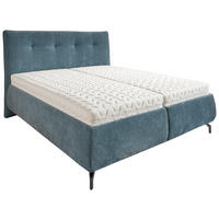 POLSTERBETT 180/200 cm,  in Blau, Bettkasten, Lattenroste, Matratzen, H2 + H3 = mittel + fest  - Blau/Anthrazit, Design, Holz/Textil (180/200cm) - Voleo