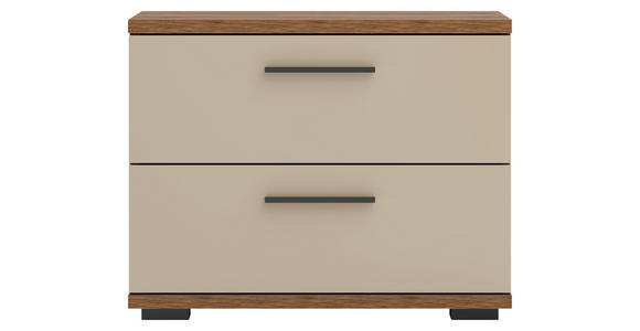 NACHTKÄSTCHEN 60/45,3/38 cm  in Kaschmir, Eiche Artisan  - Kaschmir/Schwarz, KONVENTIONELL, Holzwerkstoff/Kunststoff (60/45,3/38cm) - Xora