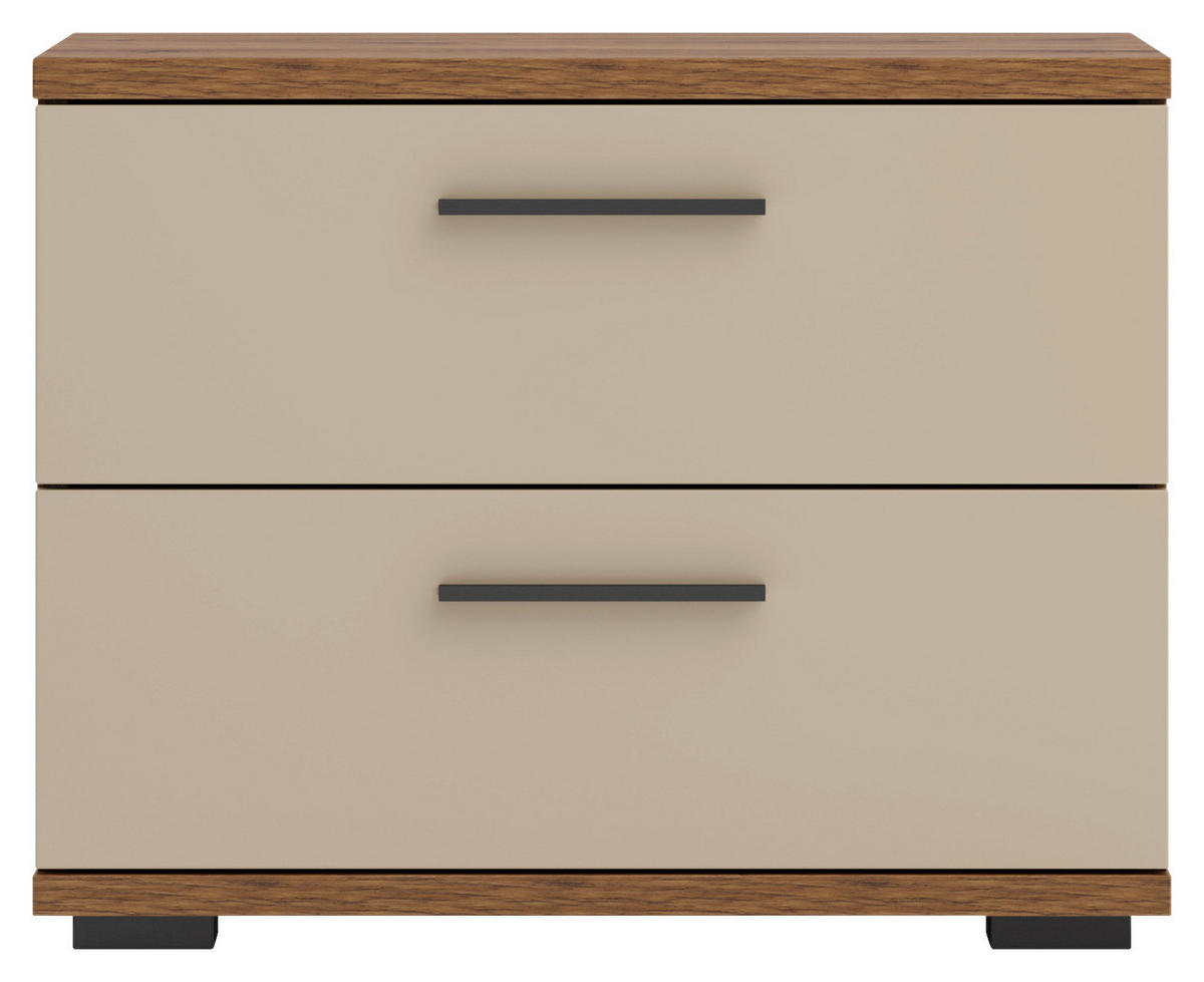 NACHTKÄSTCHEN 60/45,3/38 cm  in Kaschmir, Eiche Artisan  - Kaschmir/Schwarz, KONVENTIONELL, Holzwerkstoff/Kunststoff (60/45,3/38cm) - Xora