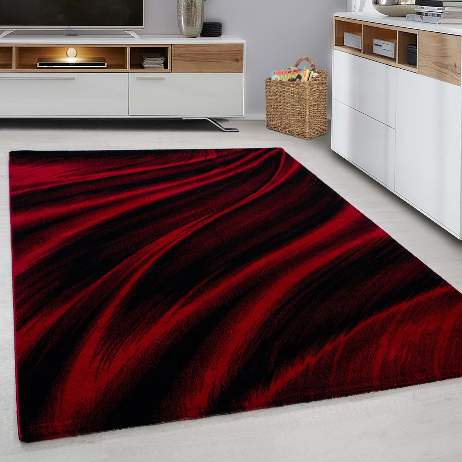 VÄVD MATTA 80/150 cm Miami  - röd, Trend, textil (80/150cm) - Novel
