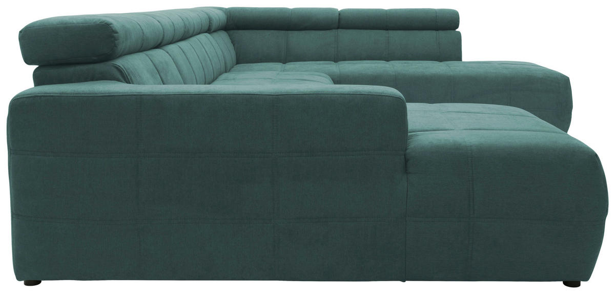 WOHNLANDSCHAFT in Mikrofaser Mintgrün  - Schwarz/Mintgrün, Design, Kunststoff/Textil (175/359/228cm) - MID.YOU