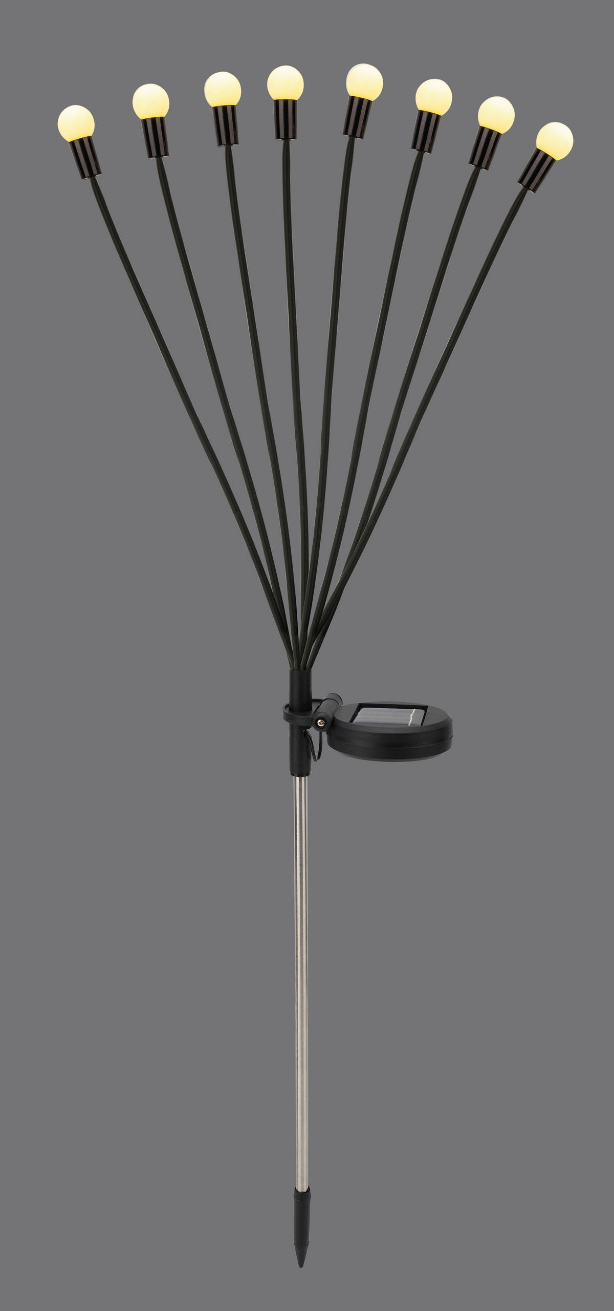 SOLARLEUCHTE   - Schwarz/Weiß, Trend, Kunststoff/Metall (65cm) - Ambia Garden
